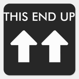 Dies endet mit dem weißen Pfeil Quadratischer Aufkleber