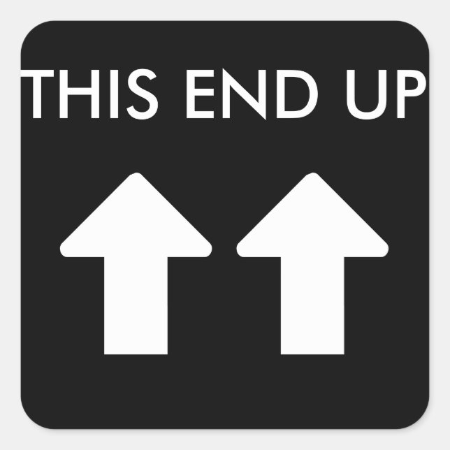 Dies endet mit dem weißen Pfeil Quadratischer Aufkleber (Vorderseite)