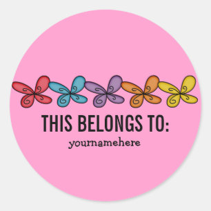 DIES GEHÖRT ZU Niedlichen Doodle-Blume-Aufklebern Runder Aufkleber