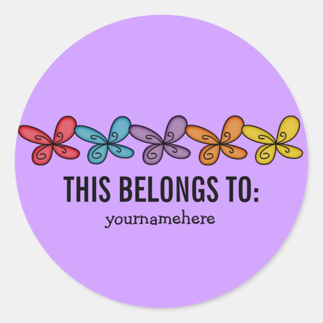 DIES GEHÖRT ZU Niedlichen Doodle-Blume-Aufklebern Runder Aufkleber (Vorderseite)