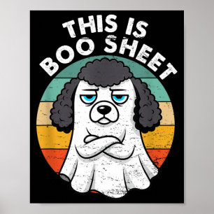Dies ist Boo Sheet Schwarzer Pudel Hund Retro Hall Poster