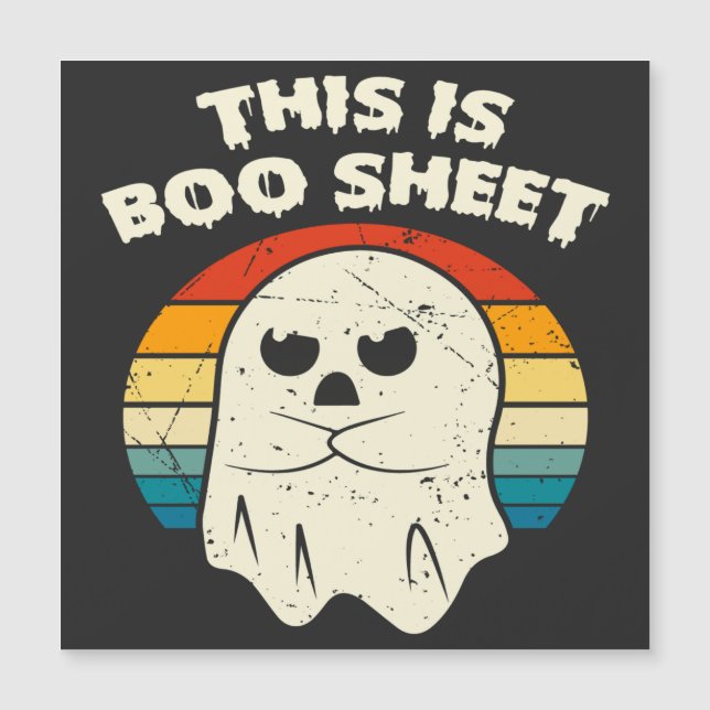 Dies ist das boo-Sheet-Ghost-Retro-Halloween Magnetkarte (Vorderseite)