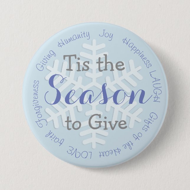 Dies ist der blaue Weihnachts-Inspirationstaste Button (Vorderseite)