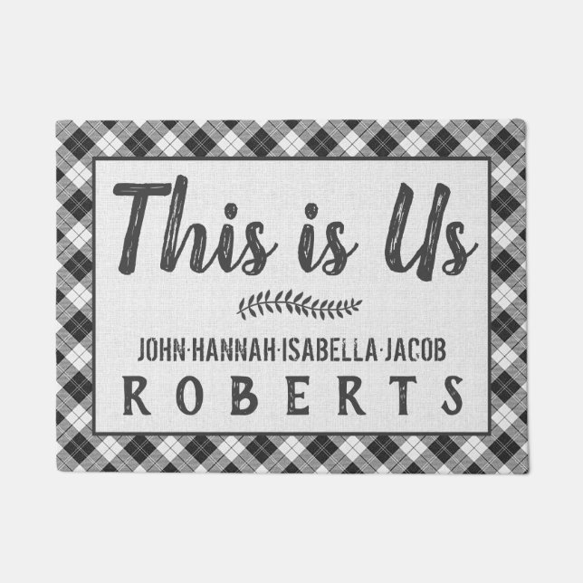 Dies ist der Schwarz-weiße Buffalo-Karo von den US Fußmatte (Vorderseite)