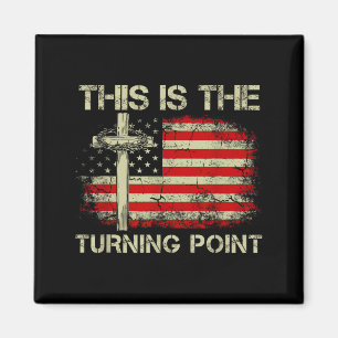 Dies ist der Wendepunkt Glaube Kreuz uns Flagge Pa Magnet
