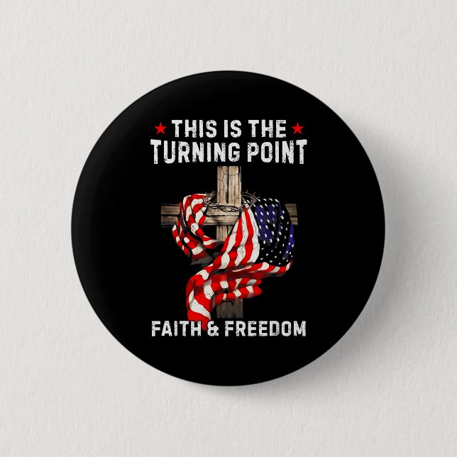 Dies ist der Wendepunkt Patriotischer Christlicher Button (Vorderseite)