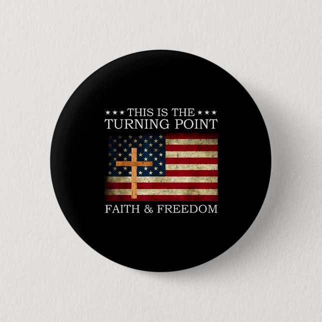 Dies ist der Wendepunkt Patriotischer Christlicher Button (Vorderseite)
