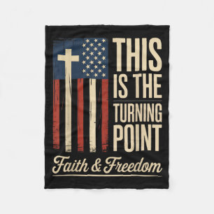 Dies ist der Wendepunkt Patriotischer Glaube USA Fleecedecke