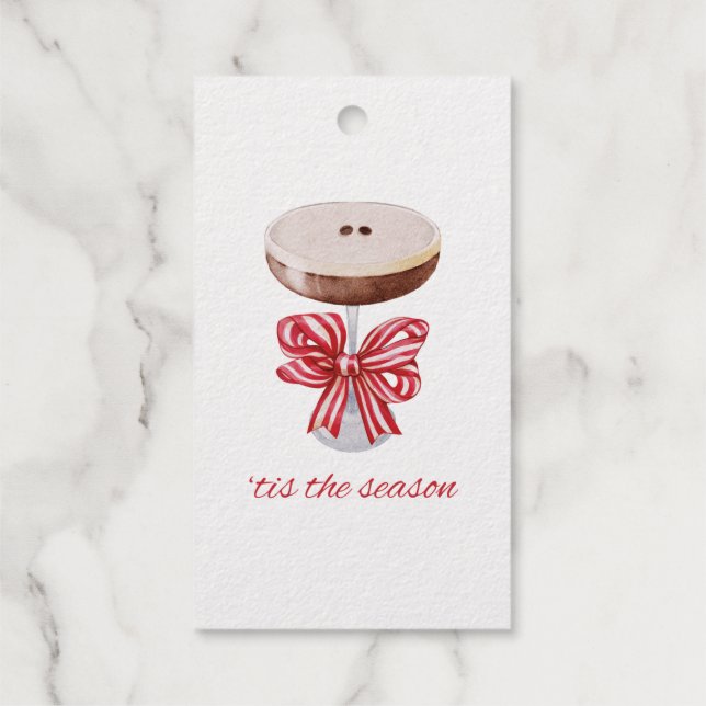 'Dies ist die Jahreszeit Espresso Martini Geschenk Geschenkanhänger (Rückseite)