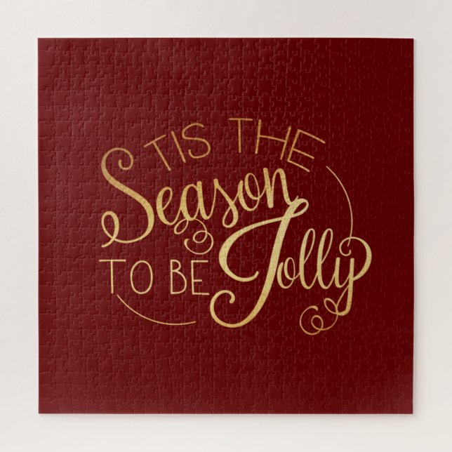 "Dies ist die Jahreszeit" Gold Script Red Extravag Puzzle (Vertikal)