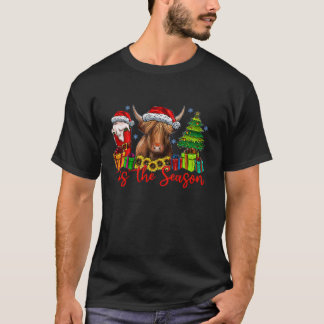 Dies ist die Jahreszeit Highland Cow Weihnachtsbau T-Shirt