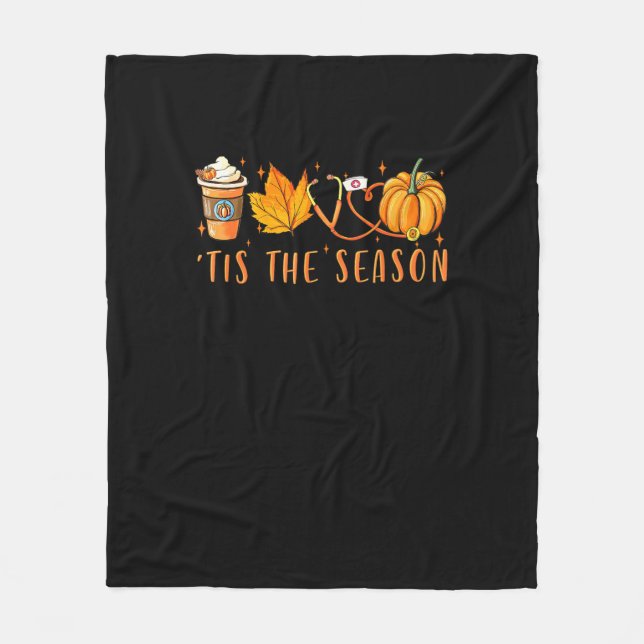 Dies ist die Jahreszeit Nurse Pumpkin Gewürz-Herbs Fleecedecke (Vorderseite)