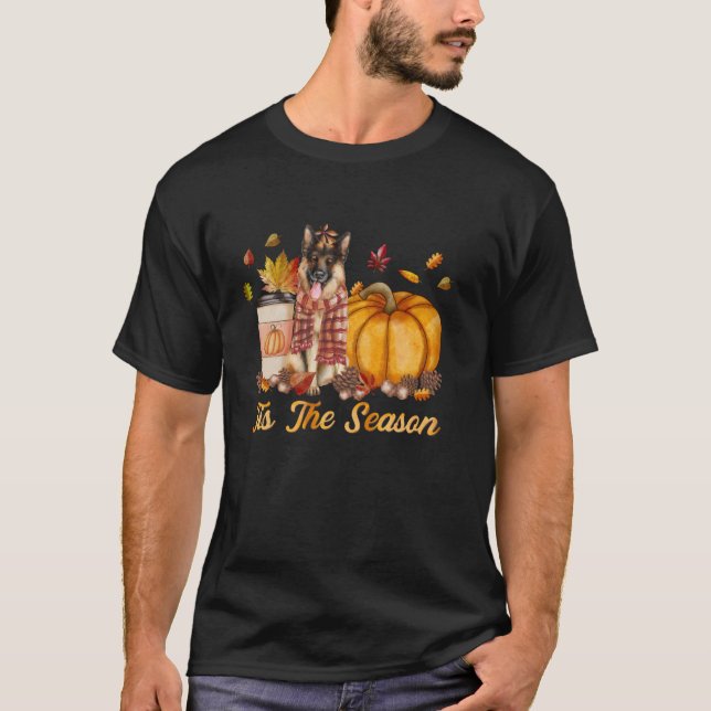 Dies ist die Jahreszeit Pumpkin German Shepherd Fa T-Shirt (Vorderseite)