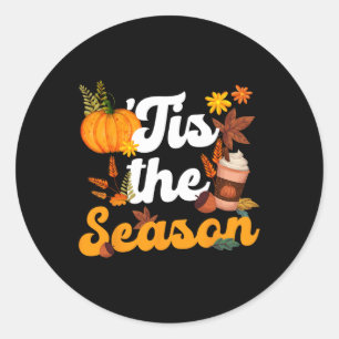 Dies ist die Jahreszeit Pumpkins Gewürz Herbst Blä Runder Aufkleber