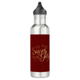 "Dies ist die Jahreszeit" Red Gold Script Holiday Edelstahlflasche