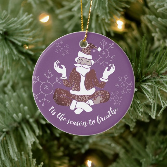 Dies ist die Jahreszeit, um den Yoga Santa Persona Keramik Ornament (Baum)