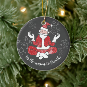 Dies ist die Jahreszeit, um den Yoga Santa Persona Keramik Ornament