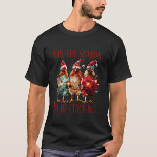 Dies ist die Jahreszeit, um Hühner-Weihnachtsmannm T-Shirt