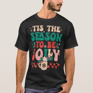 Dies ist die Jahreszeit, um Jolly Groovy Retro Wei T-Shirt