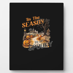 Dies ist die Jahreszeit, um Spooky Fall Halloween Fotoplatte