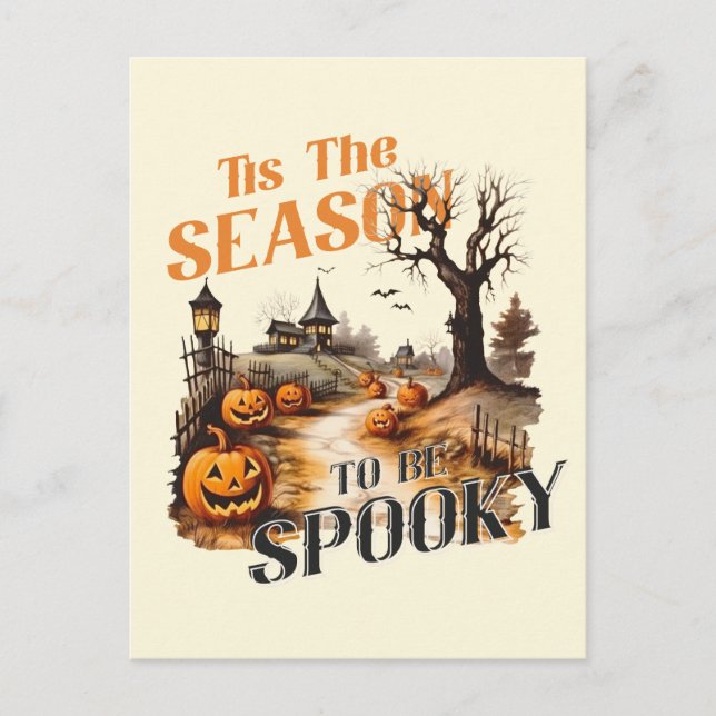 "Dies ist die Jahreszeit, um spukhaft zu sein" Vin Postkarte (Vorderseite)