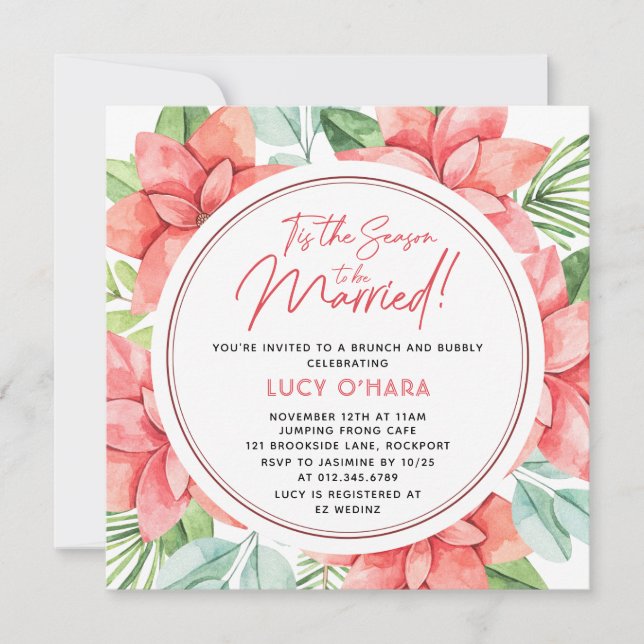 Dies ist die Jahreszeit, um Verheiratet Weihnachte Einladung (Vorderseite)