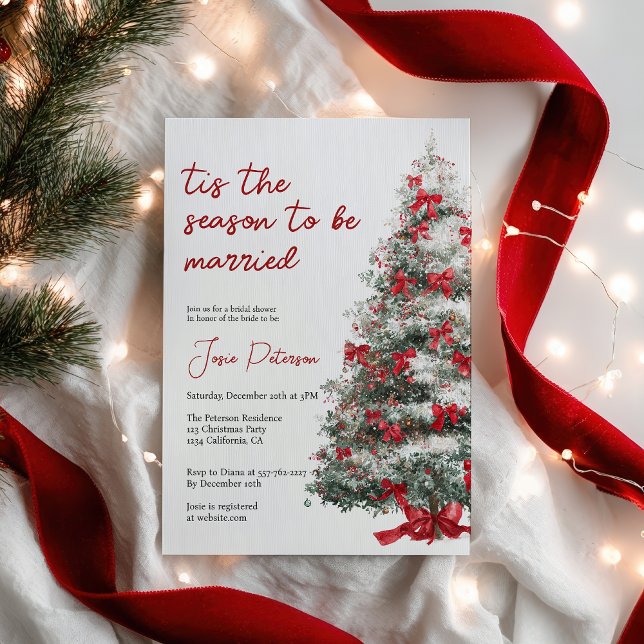 Dies ist die Jahreszeit, um Verheiratetes Winter-B Einladung (Tis The Season to Be Married Winter Bridal Shower Invitation)