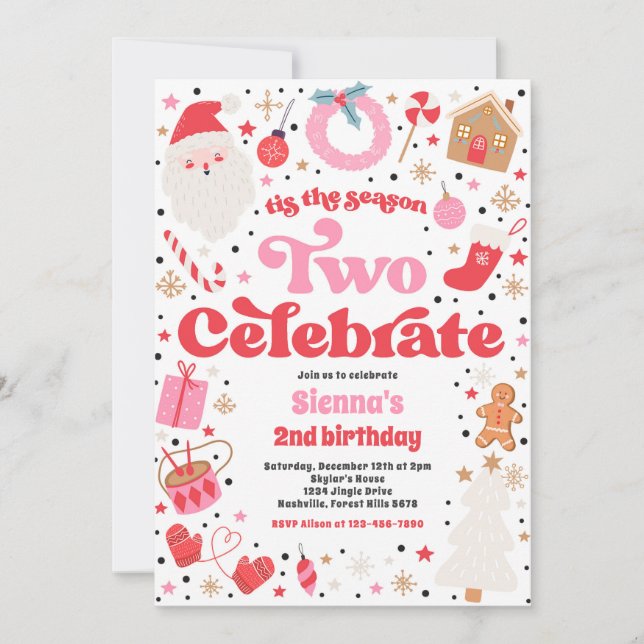 Dies ist die Jahreszeit zwei Feiertage Weihnachten Einladung (Vorderseite)