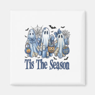 Dies ist die Saison Blue Patchwork Ghost Pumpkin S Magnet