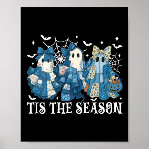 Dies ist die Saison Blue Patchwork Ghost Pumpkin S Poster