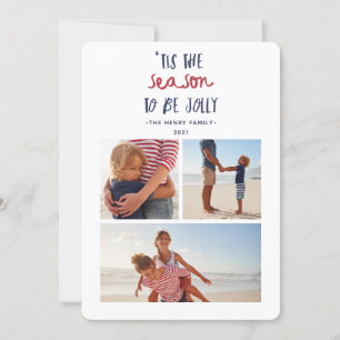 "Dies ist die Saison drei Fotos Familienfeiertage Feiertagskarte