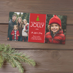 Dies ist die Saison für JOLLY - 2 Foto Collage Feiertagskarte