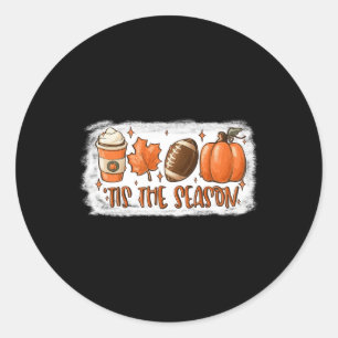 Dies ist die Saison Fußball Fall Thanksgivin Runder Aufkleber