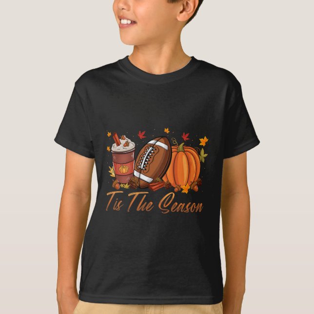 Dies ist die Saison Fußball Pumpkin Gewürz Fall Th T-Shirt (Vorderseite)