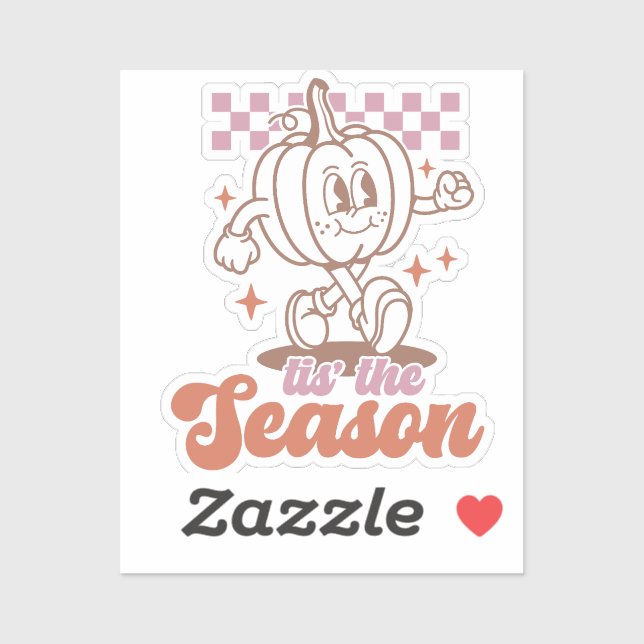 'Dies ist die Saison Retro Groovy Pumpkin Fall Aufkleber (Blatt)