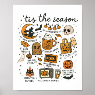 Dies ist die Saison Retro Vintage Grafik Pumpkin H Poster