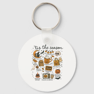 Dies ist die Saison Retro Vintage Grafik Pumpkin H Schlüsselanhänger
