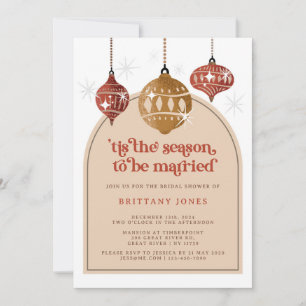 Dies ist die Saison Retro Weihnachten Brautparty r Einladung