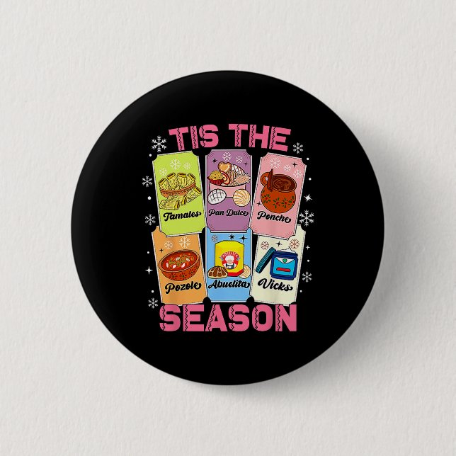 Dies ist die Saison Xmas Card Mexikanischen Weihna Button (Vorderseite)
