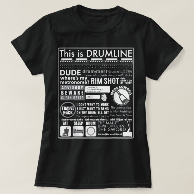 Dies ist Drumline - Funny Drum Line Redewendungen  T-Shirt (Design vorne)