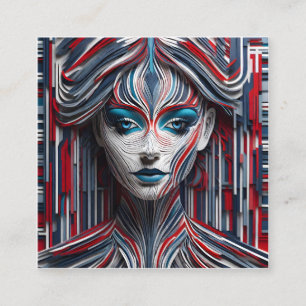 Dies ist ein attraktives 3D-Bild einer jungen Frau Quadratische Visitenkarte