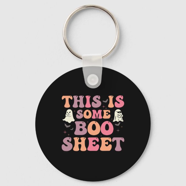 Dies ist ein Boo-Blatt Halloween Ghost Funny für m Schlüsselanhänger (Vorderseite)