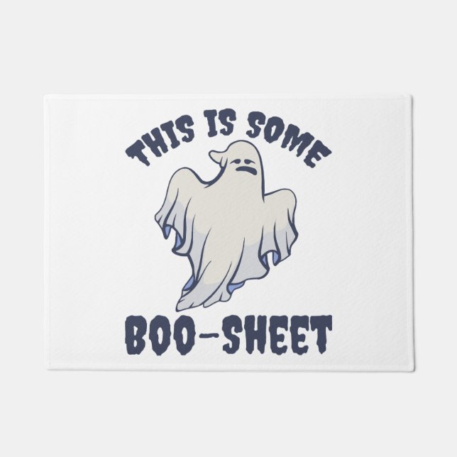Dies ist ein Boo Sheet Sassy Ghost Fußmatte (Vorderseite)