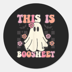 Dies ist ein Bootblatt Halloween Ghost Kostüm Retr Runder Aufkleber
