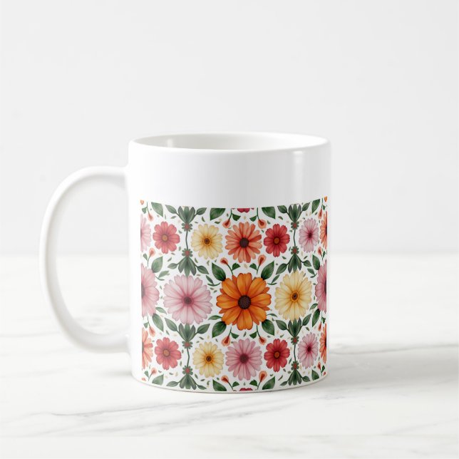 Dies ist eine Blume Design-Tasse Kaffeetasse (Links)