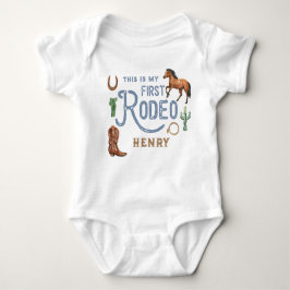 Dies ist mein erster Rodeo-Western, erster Geburts Baby Strampler