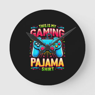 Dies ist mein Gaming-Pyjama-Shirt Gamepad Videospi Runde Wanduhr