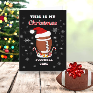 Dies ist mein Weihnachts-Fußball-Becher mit Snacks Feiertagskarte