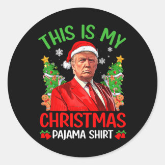 Dies ist mein Weihnachts Pajama Funny Trump Xmas P Runder Aufkleber