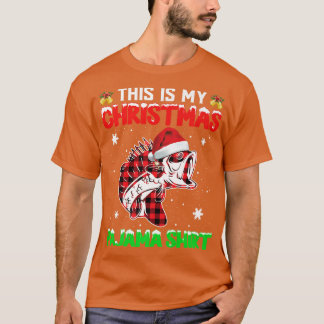 Dies ist mein Weihnachts Pajama Xmas Lichter Fisch T-Shirt
